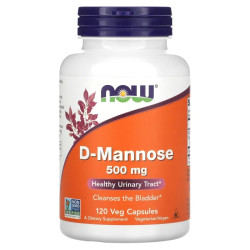 D-манноза, NOW Foods D-Mannose, 500 мг, 120 вегетаріанських капсул