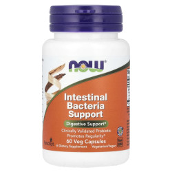 Поддержка пищеварения, Intestinal Bacteria Support NOW Foods, 60 растительных капсул