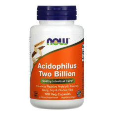 Пробиотик Acidophilus, Now Foods, 2 млрд, 100 растительных капсул