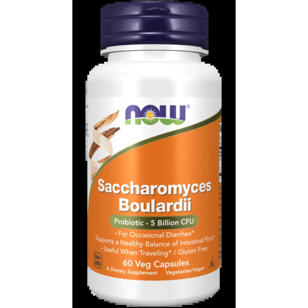 Сахаромицеты Буларди, Saccharomyces Boulardii, Now Foods, 5 млрд. КОЕ, 60 вегетарианских капсул