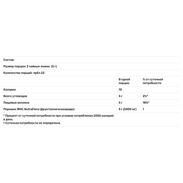 Фруктоолигосахариды, NutraFlora FOS, Now Foods, чистый порошок, 113 грамм
