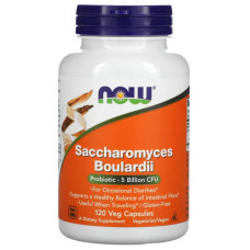 Сахароміцети буларді 5 млрд ДЕЯ, NOW Foods Saccharomyces Boulardii, 120 вегетаріанських капсул