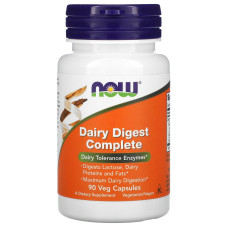 Молочные ферменты, Now Foods Dairy Digest Complete, 90 вегетарианских капсул