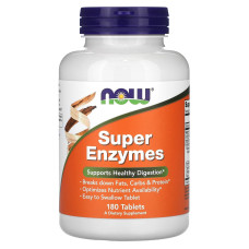 Ферменти для травлення, Now Foods Super Enzymes, 180 таблеток