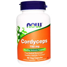 Кордицепс 750 мг, Now Foods Cordyceps, 90 вегетарианских капсул