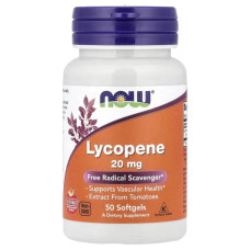 Лікопін 20 мг, Now Foods Лікопен, 50 гелевих капсул