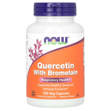 Кверцетин и бромелайн, NOW Foods Quercetin Bromelain, 120 растительных капсул