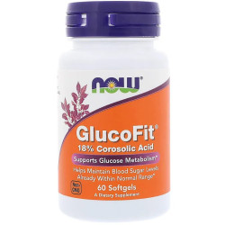 Контроль цукру, Now Foods GlucoFit, коросолова кислота, 60 гелевих капсул