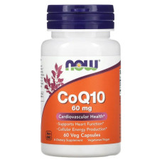 Коензим Q10 60 мг, Now Foods CoQ10, 60 вегетаріанських капсул