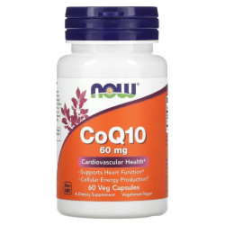 Коензим Q10 60 мг, Now Foods CoQ10, 60 вегетаріанських капсул
