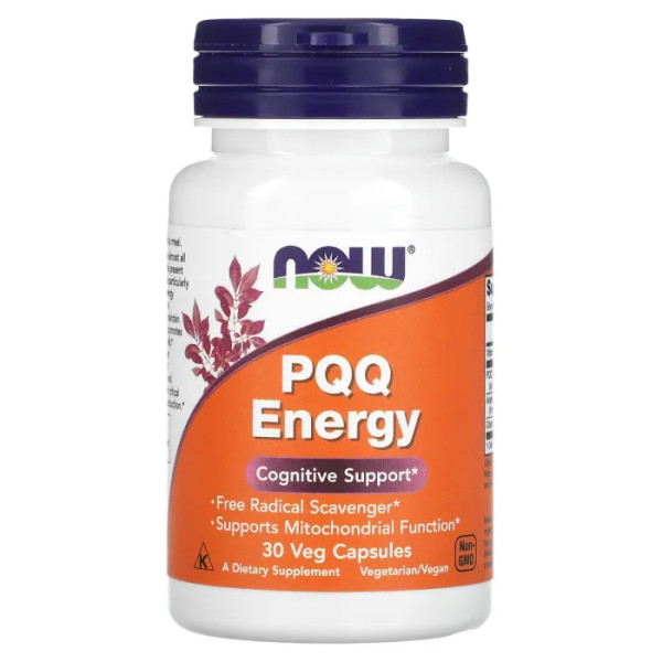 Пирролохинолинхинон, PQQ Energy, Now Foods, 30 вегетарианских капсул