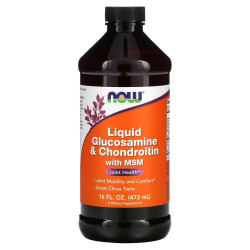 Глюкозамин и хондроитин с МСМ, Now Foods Glucosamine & Chondroitin with MSM, жидкий, 473 мл.