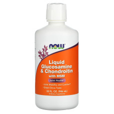 Глюкозамін і хондроїтин з МСМ, Now Foods Глюкозамін і хондроїтин з МСМ, рідкий, цитрусовий, 946 мл.