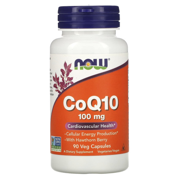 Коензим Q10 (CoQ10), Now Foods, з ягодами глоду, 100 мг, 90 капсул