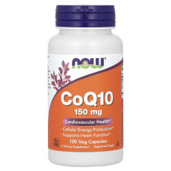 Коэнзим Q10 150 мг, Now Foods CoQ10, 100 вегетарианских капсул