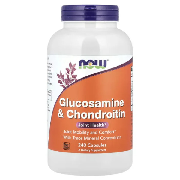 Глюкозамін хондроїтин, Glucosamine & Chondroitin, Now Foods, 240 вегетаріанських капсул