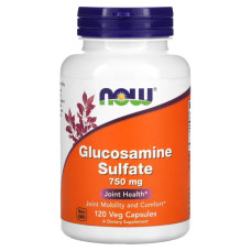 Глюкозамін сульфат 750 мг, NOW Foods Glucosamine Sulfate, 120 рослинних капсул