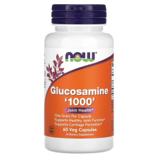 Глюкозамін 1000 мг, NOW Foods Glucosamine, 60 рослинних капсул