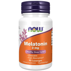 Мелатонин 3 мг, леденцы, Now Foods Melatonin, 90 леденцов
