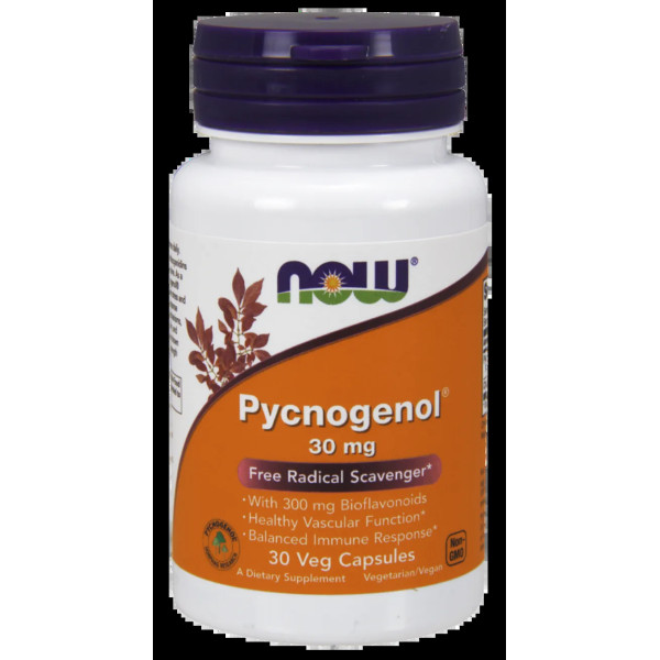 Пікногенол, Pycnogenol, Now Foods, 30 мг, 30 капсул.