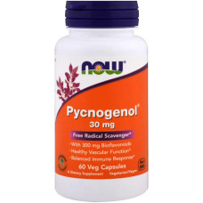 Пікногенол 30 мг, Now Foods Pycnogenol, 60 вегетаріанських капсул