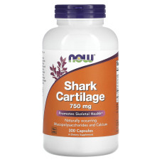 Акулячий хрящ, Now Foods Shark Cartilage, 750 мг, 300 капсул