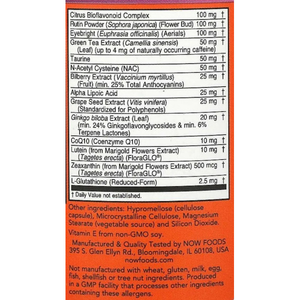 Вітаміни для очей, Ocu Support, Now Foods, 60 вегетаріанських капсул