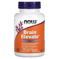 Витамины для памяти, Now Foods Brain Elevate, 120 вегетарианских капсул
