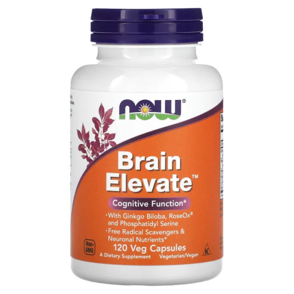 Витамины для памяти, Brain Elevate, Now Foods, 120 вегетарианских капсул