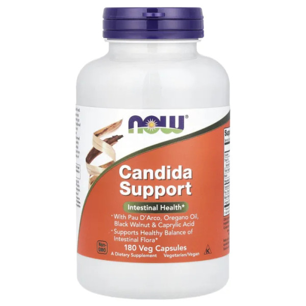 Противокандидное средство, Candida Support, Now Foods, 180 вегетарианских капсул