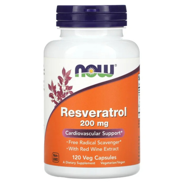 Ресвератрол, Resveratrol, Now Foods, 200 мг, 120 вегетарианских капсул