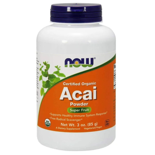 Асаи, Açai, Now Foods, сертифицированный органический порошок, 85 г