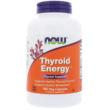 Энергия щитовидной железы, Now Foods Thyroid Energy, 180 вегетарианских капсул
