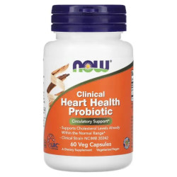Пробиотик для здоровья сердца, Clinical Heart Health Probiotic Now Foods, 60 растительных капсул