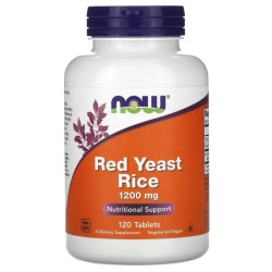 Красный дрожжевой рис 1200 мг, Now Foods Red Yeast Rice, 120 таблеток