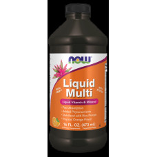 Мультивітаміни рідкі без заліза, Now Foods Liquid Multi, тропічний апельсин, 473 мл.