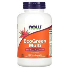 Мультивітаміни без заліза, Now Foods EcoGreen Multi, 180 вегетаріанських капсул