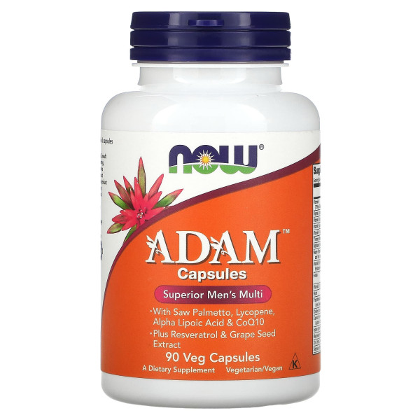 Вітаміни для чоловіків Адам, Adam Men's Multi, NOW Foods, 90 вегетаріанських капсул