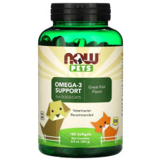 Омега 3 для кошек и собак, Now Foods Omega-3 for Dogs/Cat, 180 капсул, 252 г