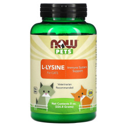 L-лизин для кошек, Now Foods L-Lysine for Cats, 226,8 г