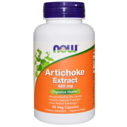 Артишок экстракт 450 мг, NOW Foods Artichoke Extract, 90 вегетарианских капсул