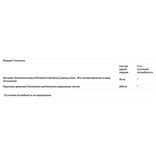 Білокопитник лікарський, пиретрум, Butterbur, Now Foods, 60 вегетаріанських капсул