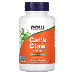 Кошачий коготь, NOW Foods Cat's Claw, 500 мг, 100 вегетарианских капсул