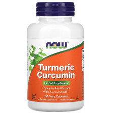 Куркумин, Now Foods Turmeric Curcumin, 60 вегетарианских капсул