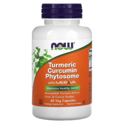 Куркумин фитосома, Now Foods Turmeric Curcumin Phytosome, 500 мг, 60 вегетарианских капсул