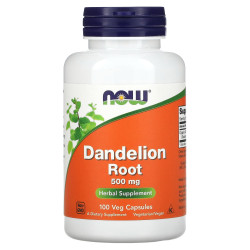 Корень одуванчика, Now Foods Dandelion Root, 500 мг, 100 вегетарианских капсул