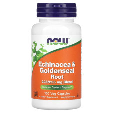 Ехінацея і гідрастіс, Now Foods Echinacea & Goldenseal, 100 вегетаріанських капсул