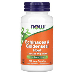 Ехінацея і гідрастіс, Now Foods Echinacea & Goldenseal, 100 вегетаріанських капсул