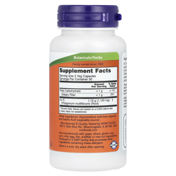 Горець багатоквітковий, Fo-Ti, NOW Foods, 560 мг, 100 вегетаріанських капсул