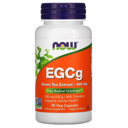 Зеленый чай EGCg, Now Foods Green Tea Extract, 400 мг, 90 капсул